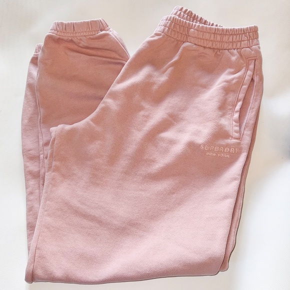 Superdry Womens Baggy Joggers Sweatpants Blush Pink Sz 10 (M) - Picture 4 of 5